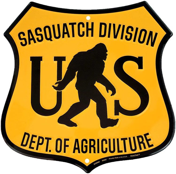 Signs 4 Fun Shield Sign | Sasquatch Shield Sign | 11 x 11.5 | Embossed Aluminum Sign | Made in the USA