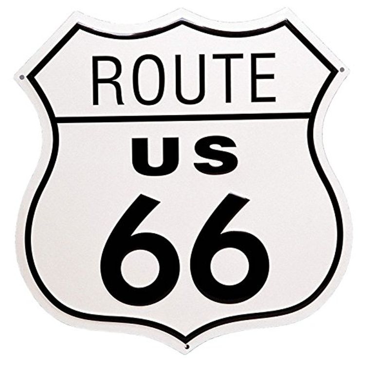 Signs 4 Fun Shield Sign | Route 66 Shield Sign | 14 x 14 | Embossed Aluminum Sign | Made in the USA