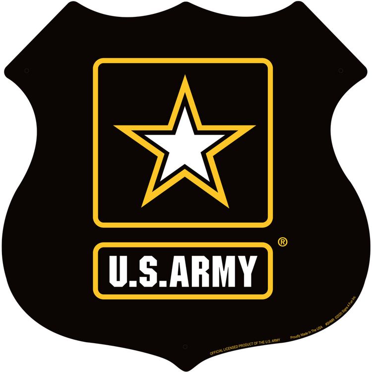Signs 4 Fun Shield Sign SHMR - Army Star Shield - 11 x 11.5 - Embossed Aluminum Sign - Made in the USA