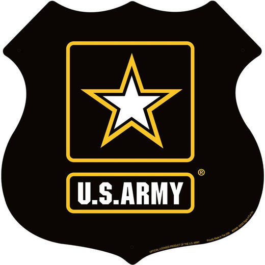 Signs 4 Fun Shield Sign SHMR - Army Star Shield - 11 x 11.5 - Embossed Aluminum Sign - Made in the USA