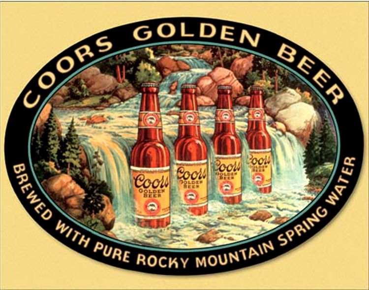 Coors Waterfall Collectible Metal Sign