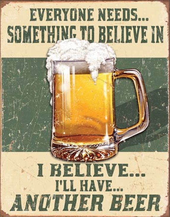 Desperate Enterprises Beer Believe In Something S2390 Tin Sign USA Large 40 x 31 cm