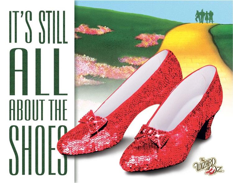 Desperate Enterprises The Wizard of Oz - It s Still About The Shoes Tin Sign - Nostalgic Vintage Metal Wall Decor - Made in USA