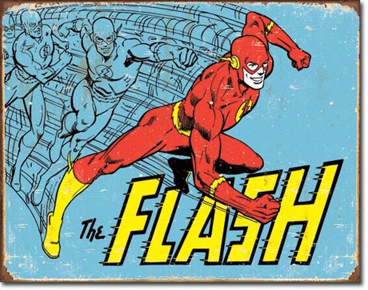 Desperate Enterprises The Flash - Retro Tin Sign, 16" W x 12.5" H
