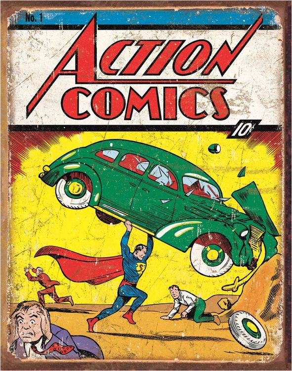 Desperate Enterprises Action Comics No 1 Cover Tin Sign, 12.5" W x 16" H