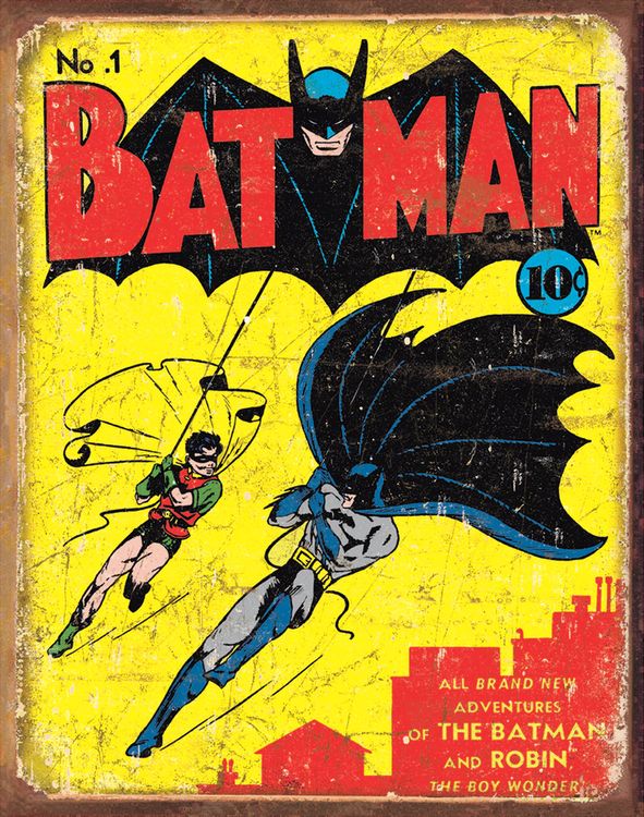 Desperate Enterprises Batman No 1 Cover Tin Sign, 12.5" W x 16" H