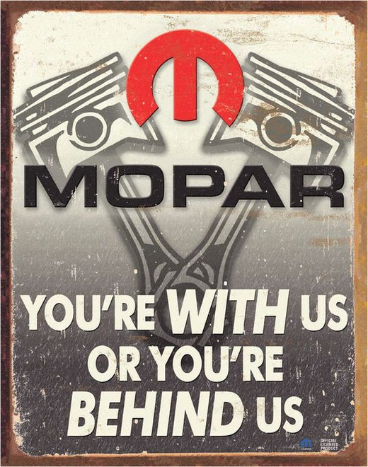 Desperate Enterprises Mopar You are Behind Us Tin Sign USA Gro New 40x31 cm S4311