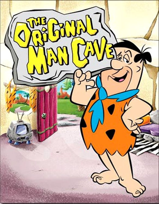 Desperate Enterprises Flintstones - The Original Man Cave Tin Sign - Nostalgic Vintage Metal Wall D cor - Made in USA