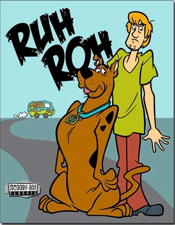 Desperate Enterprises Scooby Doo - Ruh Roh Tin Sign, 12.5" W x 16" H
