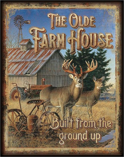 Desperate Enterprises JQ - Olde Farmhouse Tin Sign, 12.5"W x 16"H