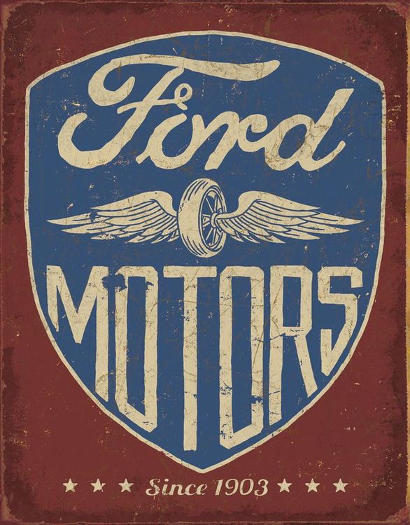 Ford Motors - Since 1903 Tin Sign, 12.5" W x 16" H