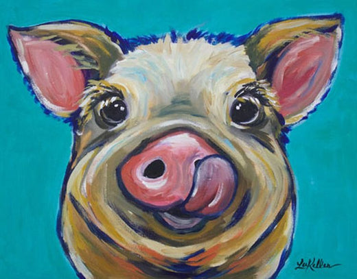 Desperate Enterprises Ceasar the Pig Tin Sign - Nostalgic Vintage Metal Wall Décor - Made in USA