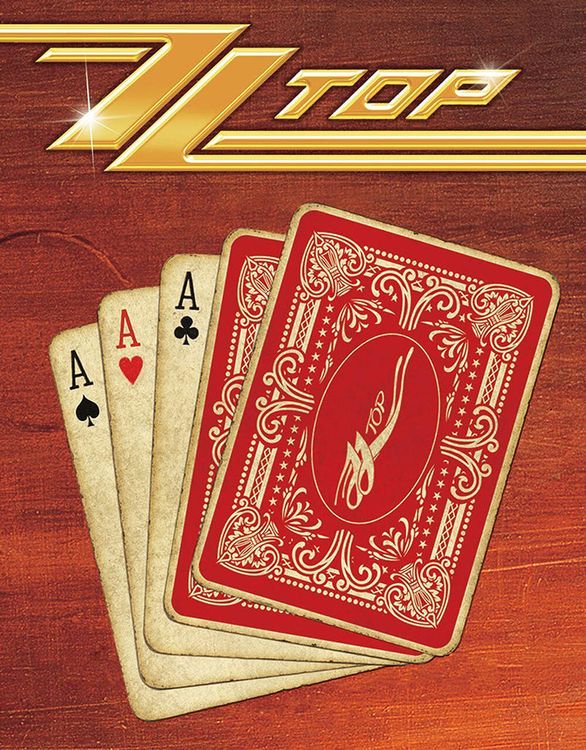 Desperate Enterprises ZZ Top - Aces Tin Sign - Nostalgic Vintage Metal Wall D cor - Made in USA - 12.5"W x 16"H