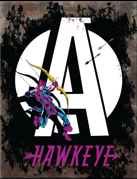 Desperate Enterprises Marvel Hawkeye A Tin Sign - Nostalgic Vintage Metal Wall Decor - Made in USA