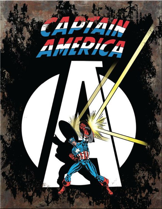 Desperate Enterprises Captain America A Tin Sign - Nostalgic Vintage Metal Wall Decor - Made in USA