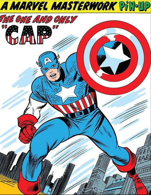 Desperate Enterprises Captain America Masterwork Tin Sign - Nostalgic Vintage Metal Wall Decor - Made in USA