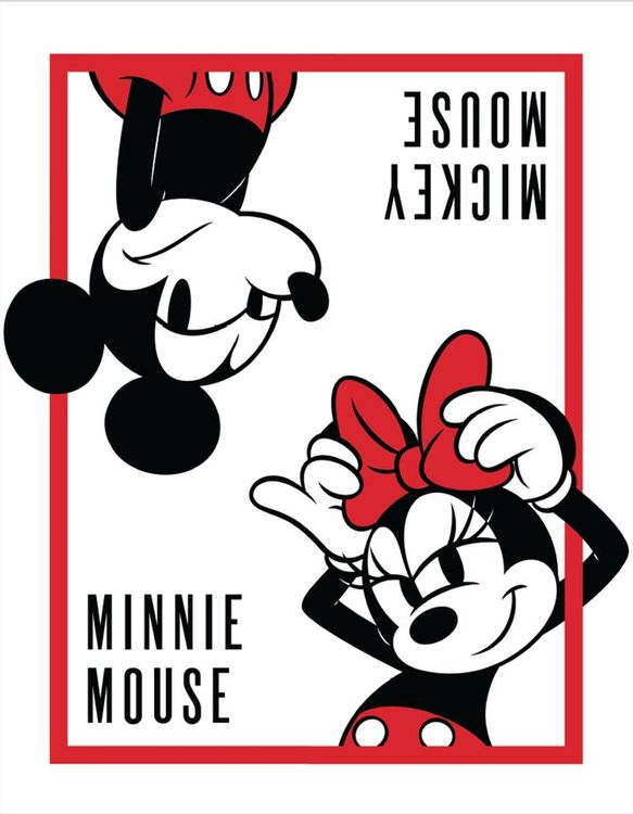 Desperate Enterprises Mickey and Minnie Mouse Names Tin Sign - Nostalgic Vintage Metal Wall D cor - Made in USA