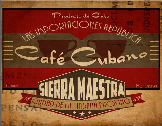 Desperate Enterprises Cubano Coffee Tin Sign - Nostalgic Vintage Metal Wall D cor - Made in USA
