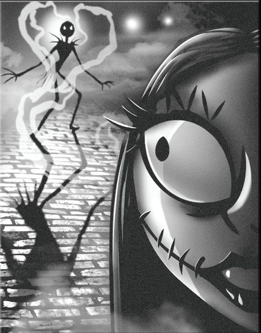 Desperate Enterprises Disney Nightmare Before Christmas Silhouette Tin Sign - Nostalgic Vintage Metal Wall Decor - Made in USA