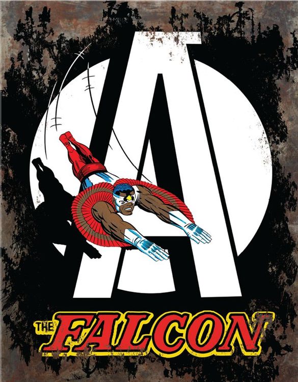 Desperate Enterprises Marvel Falcon A Tin Sign - Nostalgic Vintage Metal Wall Decor - Made in USA
