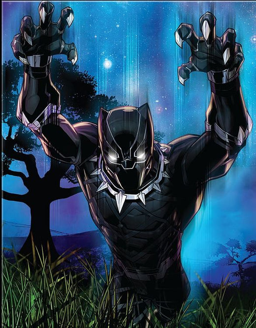 Desperate Enterprises Marvel Black Panther Pouncing Tin Sign - Nostalgic Vintage Metal Wall Decor - Made in USA
