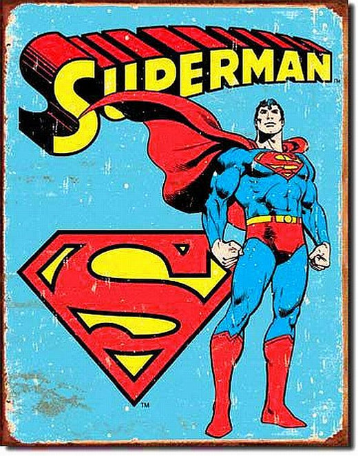Superman Tin Sign 12 x 16in