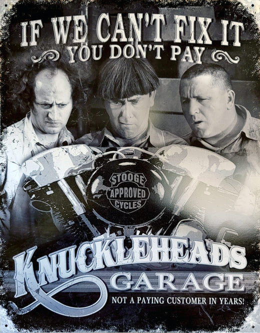 3 Stooges Knucklehead Metal Tin Sign