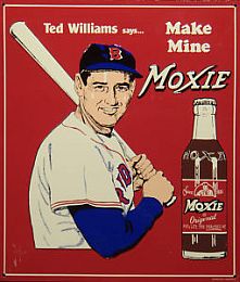 Ted Williams Tin Metal Sign : Make Mine Moxie