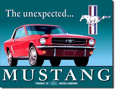 Desperate Enterprises Ford Mustang Tin Sign - Nostalgic Vintage Metal Wall Decor - Made in USA