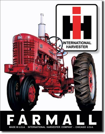 Desperate Enterprises Farmall 400 Tin Sign - Nostalgic Vintage Metal Wall Decor - Made in USA