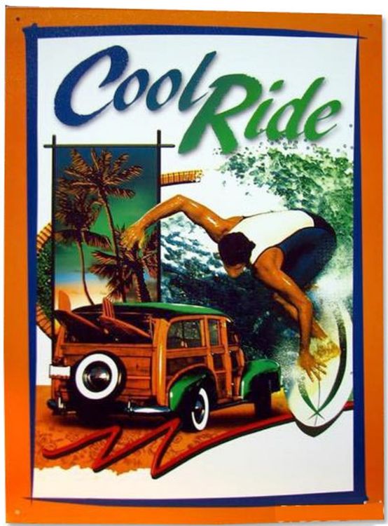 Signs 4 Fun SIGA10 Cool Ride Metal Sign, Green