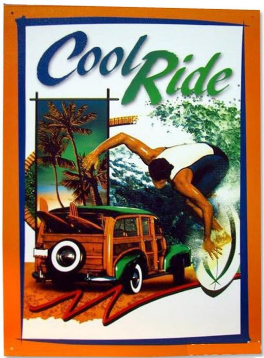 Signs 4 Fun SIGA10 Cool Ride Metal Sign, Green