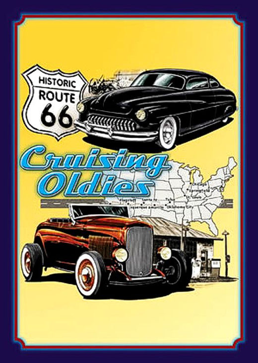 Signs 4 Fun SIGA20 Rt 66 Hot Rods Metal Sign, Blue