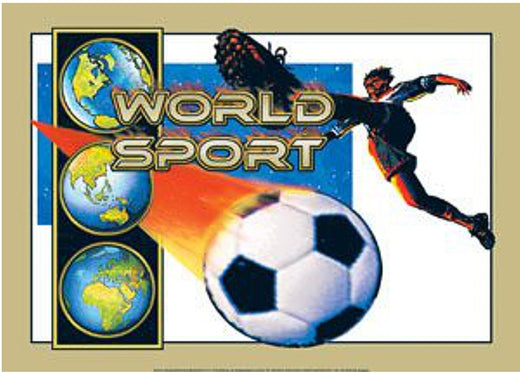 Signs 4 Fun SIGAWSW Sports World Metal Sign, Cream
