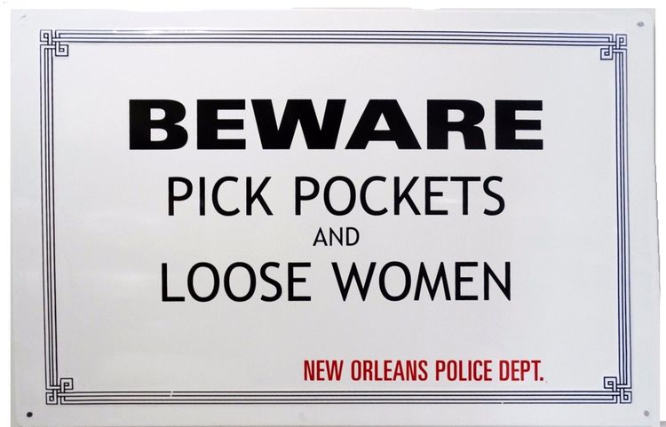 Signs 4 Fun SIGBP Beware Pickpockets Metal Sign, Black