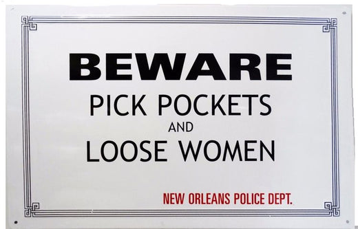 Signs 4 Fun SIGBP Beware Pickpockets Metal Sign, Black