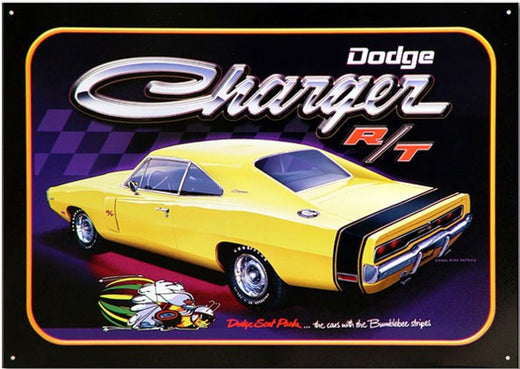 Signs 4 Fun SIGDG02 Dodge Charger Metal Sign, Yellow