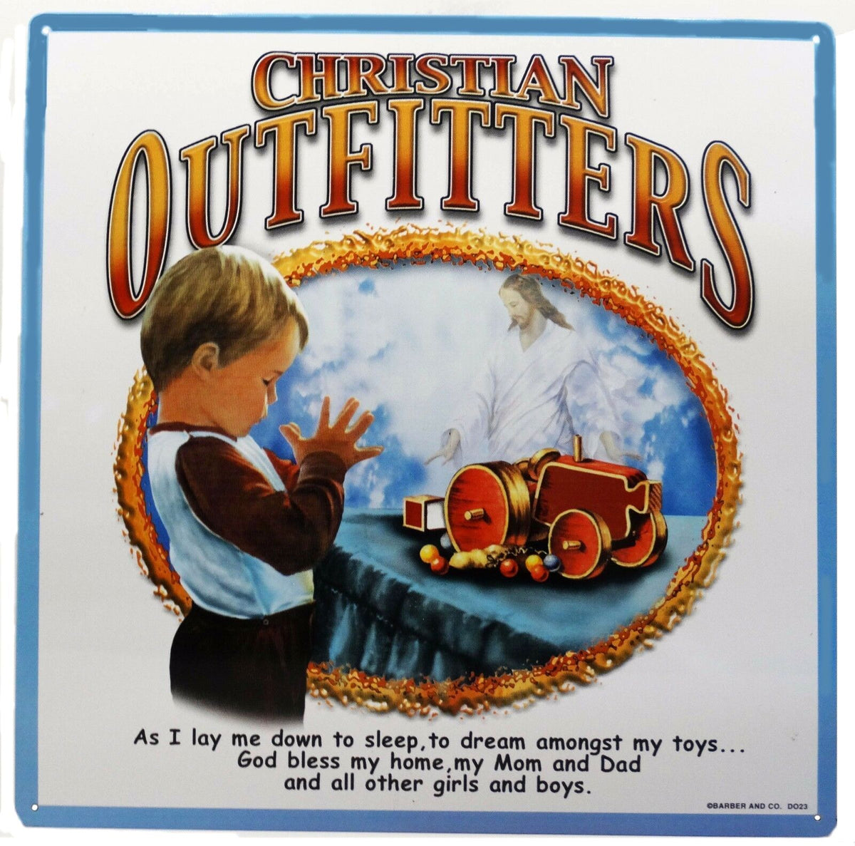 Signs 4 Fun SIGDO23 Christian Outfitters Metal Sign, Orange