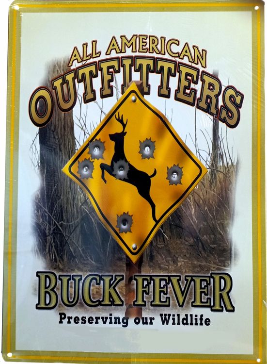 Signs 4 Fun SIGDO38 Buck Fever Metal Sign, Yellow