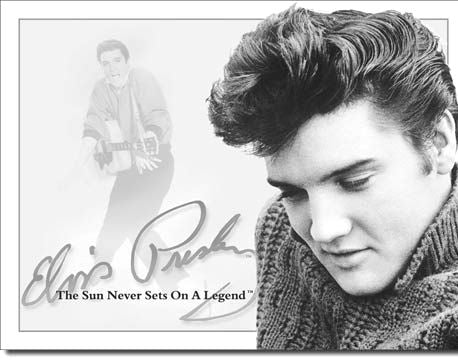 Elvis Presley Sun Never Sets on a Legend Retro Vintage Tin Sign