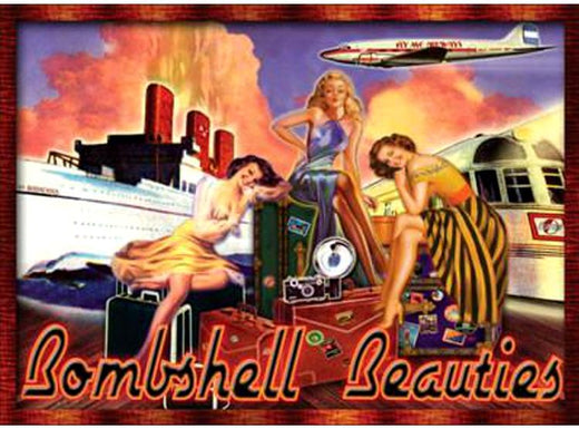 Signs 4 Fun SIGEL07 Bombshell Beauty Metal Sign, Brown
