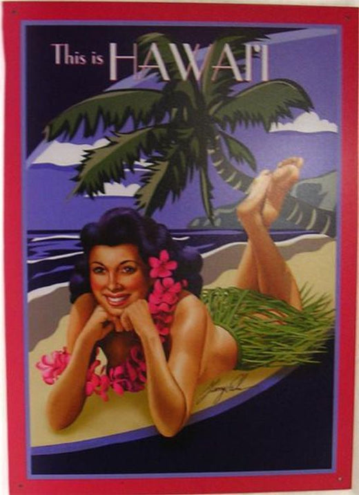Signs 4 Fun SIGGP09 This is Hawaii Metal Sign, Blue