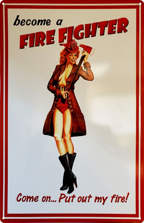 Signs 4 Fun SIGGP10 Put Out My Fire Metal Sign, Red