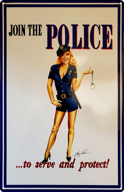 Signs 4 Fun SIGGP11 Police Metal Sign, Blue