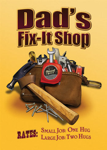 Signs 4 Fun SIGK24 Dad's Fix-it Shop Metal Sign, Yellow