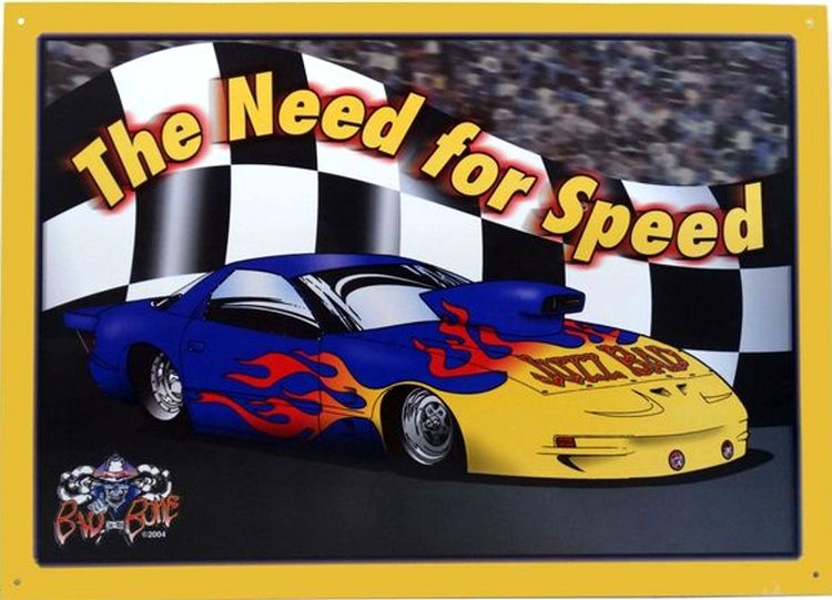 Signs 4 Fun SIGK7 The Need for Speed Metal Sign, Yellow