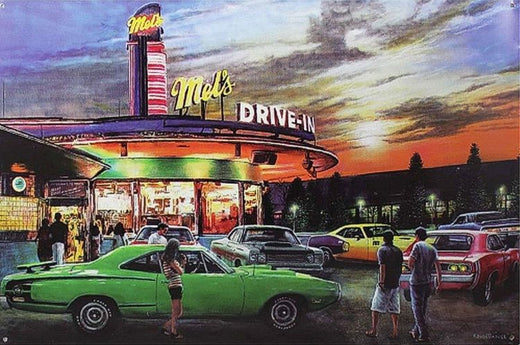 Signs 4 Fun SIGKD03 Mel's Drive in Kevin Daniels Metal Sign, Green