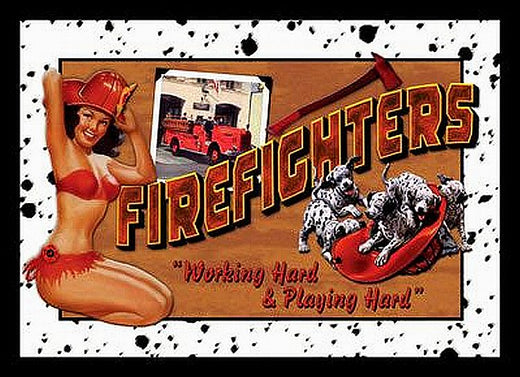 Signs 4 Fun SIGKFM Firefighters Metal Sign, Brown