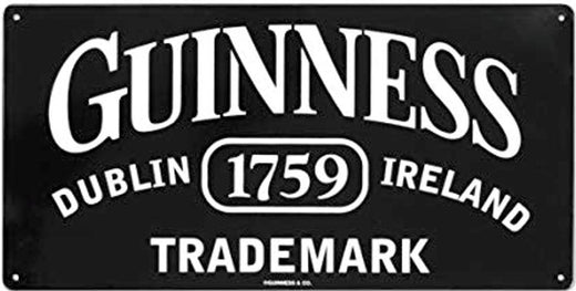 Signs 4 Fun SIGM580 Guinness Trademark Metal Sign, Black
