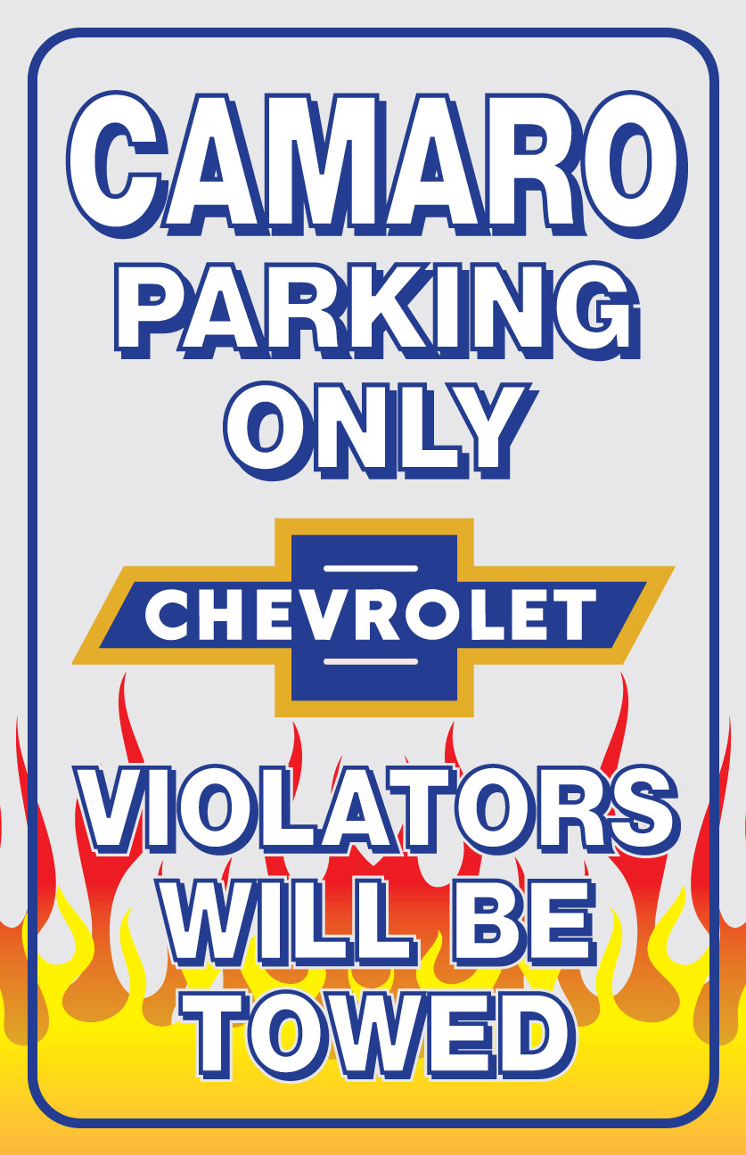 Signs 4 Fun Decorative Parking Sign | Camaro Parking Blue